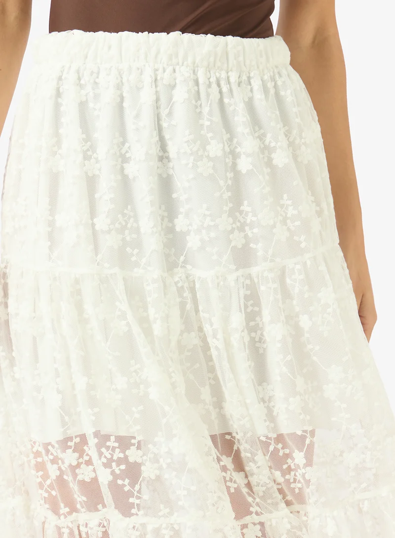 Ginger  Lace Detail A Line Skirt for Women | Best Price UAE