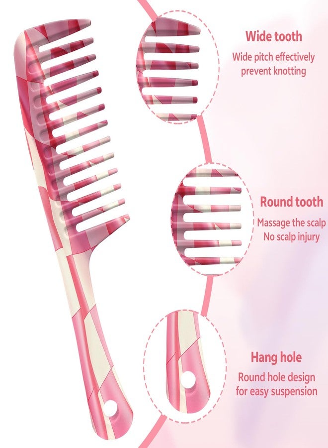 GABraden Wide Tooth Comb,Effortless Tangle Removal for Curly, Wet, Long Hair Wet,Cute Aesthetic Design for Women Men and Girls (Red-13) - Image 3
