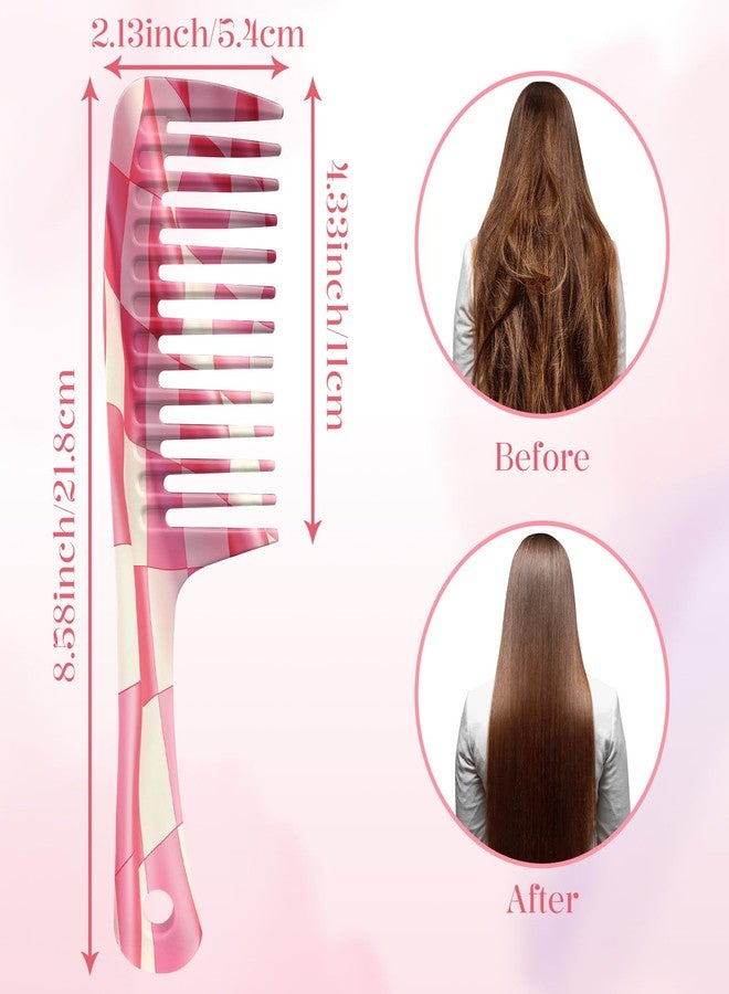 GABraden Wide Tooth Comb,Effortless Tangle Removal for Curly, Wet, Long Hair Wet,Cute Aesthetic Design for Women Men and Girls (Red-13) - Image 2