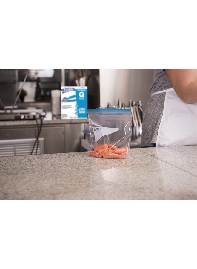 SC Johnson Professional أكياس فريزر زيبلوك 696187 بسحاب مزدوج، 1qt، 2.7mil، 7 x 7 3/4، شفافة مع ملصق، 300/كرتون - Image 2