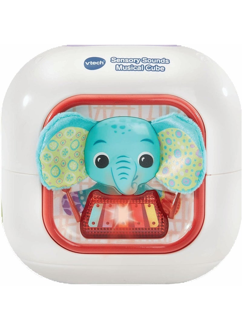 VTech Baby Sensory Sounds Musical Cube – Interactive Baby Toy with Nursery Rhymes, Classical Tunes & Textured Manipulatives | Teaches Animals & Instruments | For Ages 3–18 Months+ - Image 2