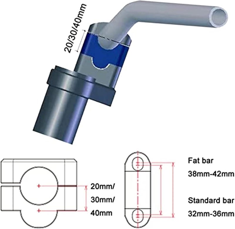 Vuzmode Handlebar Riser Clamp for Multistrada and Scrambler - Image 3