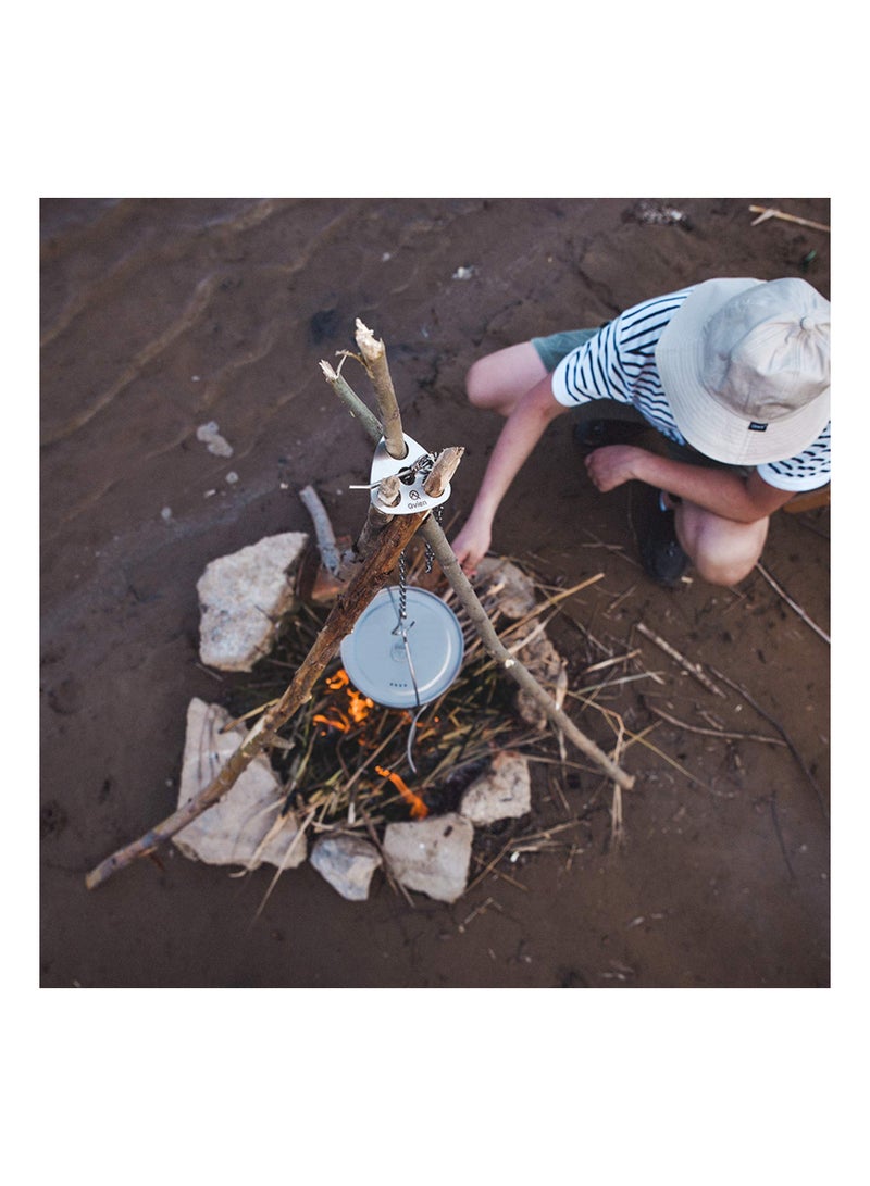 SYOSI Camping Tripod Board - Turn Branches into Campfire Tripod, Stainless Steel Campfire Support Plate with Adjustable Chain for Hanging Cookware - Perfect Accessories for Outdoor Cooking - Image 2