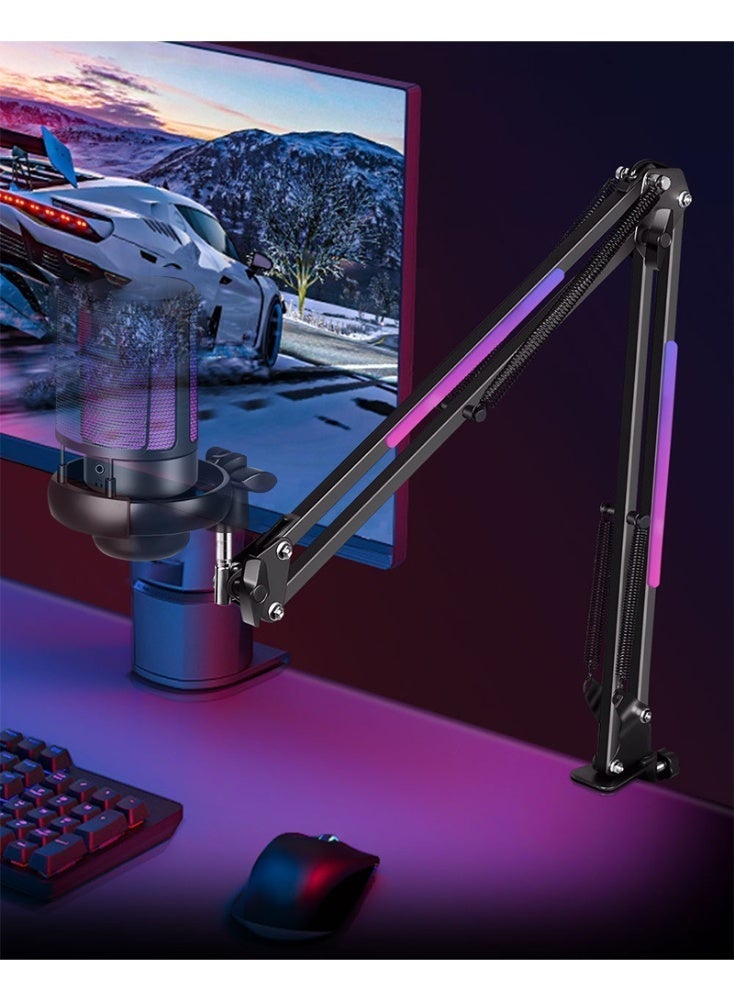 Joshberg Microphone Specific Bracket RGB Light Effect Cantilever Bracket Anchor Desktop Foldable - Image 5
