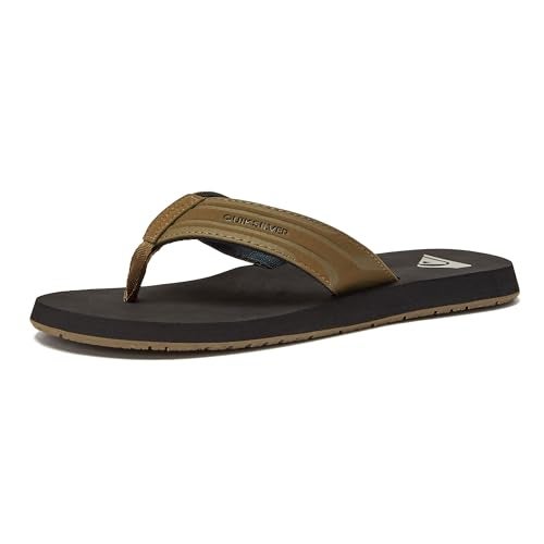 QUIKSILVER صندل كويكسيلفر للرجال بنمط قرد، بني/صلب، 13 M US - Image 1