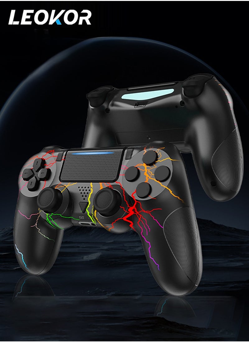 LEOKOR - لوحة ألعاب Ps4، لوحة ألعاب لاسلكية بزر ندفة الثلج، ضوء RBG، جيروسكوب بصري، لوحة ألعاب PS4 بلوتوث، مناسبة لأجهزة PS4/PS4Pro/PS4Slim/PC والأجهزة الأخرى - Image 1