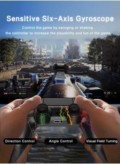 LEOKOR لوحة ألعاب Ps4، لوحة ألعاب لاسلكية بزر ندفة الثلج، ضوء RBG، جيروسكوب بصري، لوحة ألعاب PS4 بلوتوث، مناسبة لأجهزة PS4/PS4Pro/PS4Slim/PC والأجهزة الأخرى  - Image 2