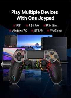 LEOKOR لوحة ألعاب Ps4، لوحة ألعاب لاسلكية بزر ندفة الثلج، ضوء RBG، جيروسكوب بصري، لوحة ألعاب PS4 بلوتوث، مناسبة لأجهزة PS4/PS4Pro/PS4Slim/PC والأجهزة الأخرى  - Image 3