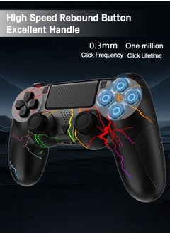 LEOKOR لوحة ألعاب Ps4، لوحة ألعاب لاسلكية بزر ندفة الثلج، ضوء RBG، جيروسكوب بصري، لوحة ألعاب PS4 بلوتوث، مناسبة لأجهزة PS4/PS4Pro/PS4Slim/PC والأجهزة الأخرى  - Image 4