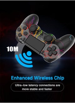 LEOKOR لوحة ألعاب Ps4، لوحة ألعاب لاسلكية بزر ندفة الثلج، ضوء RBG، جيروسكوب بصري، لوحة ألعاب PS4 بلوتوث، مناسبة لأجهزة PS4/PS4Pro/PS4Slim/PC والأجهزة الأخرى  - Image 5