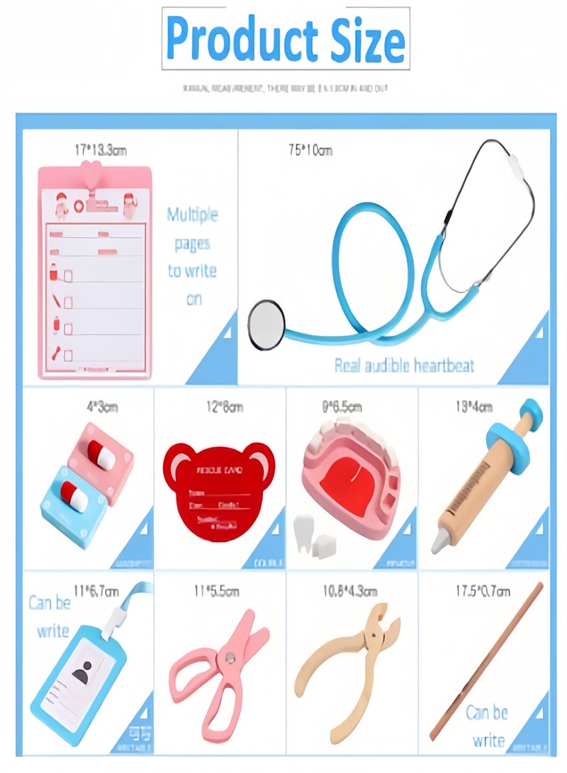 كيفن مجموعة ألعاب التخيل الخشبية لطبيب الأسنان مجموعة لعب طبيب أسنان ممتعة للأطفال، مجموعة لعب الطبيب مع حقيبة تخزين طبية، ألعاب طبيب أسنان رائعة مع ملحقات كاملة، مجموعة لعب تحت عنوان الرعاية، لعبة لعب الأدوار التعليمية، آمنة للعب الأطفال - Image 3