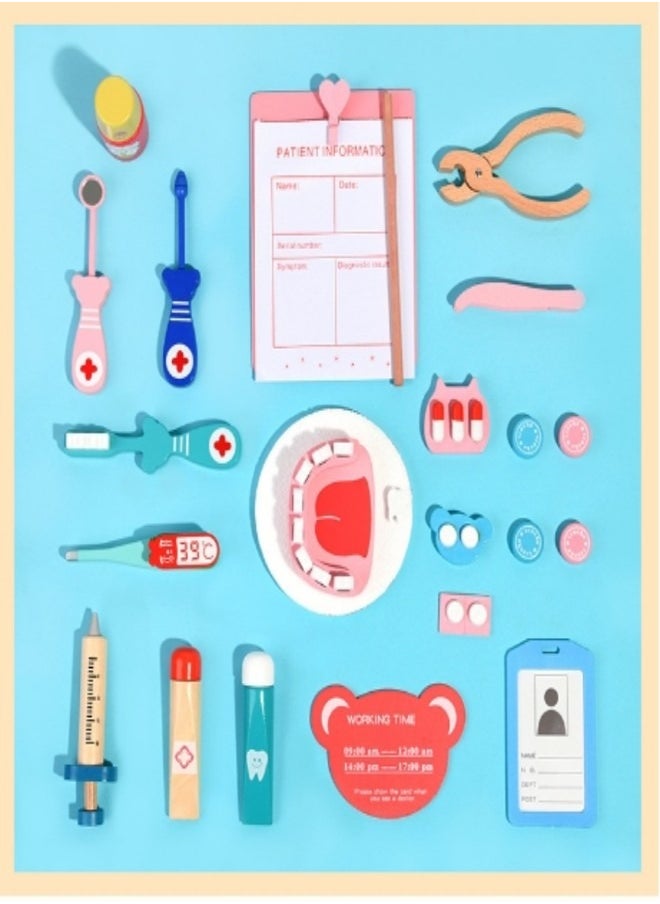KEVIN Doctor Dentist Wooden Pretend Play Set  - Image 3