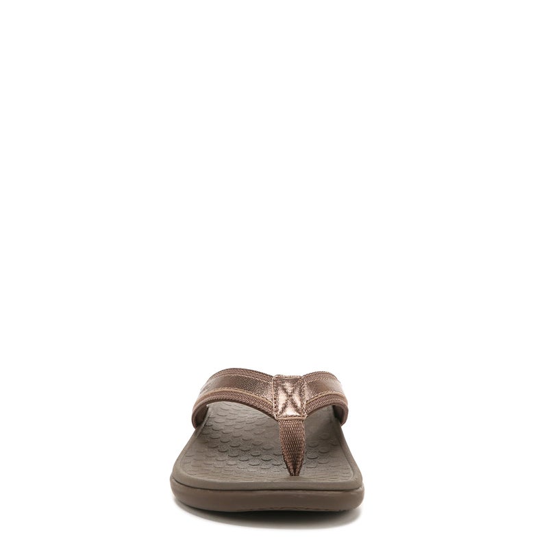 Vionic Women's Tide II Toe Post Sandal - Ladies Flip Flop with Concealed Orthotic Arch Support Bronze Metallic 5 B(M) US - Image 5