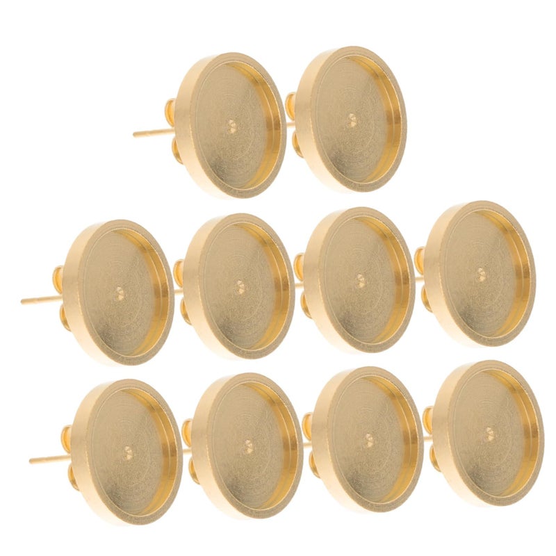 10 Pcs Stainless Steel Earring Blanks For DIY Jewelry Making Supplies Durable Earring Settings With Elegant Design Compatible With Various Ear Pie - Image 2