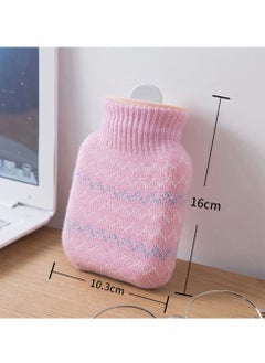 KASTWAVE Hot Water Bottle with Soft Cover Small Lovely and Reusable Bottles Hand Warmers Portable Removeable Washable Knit Covers  - Image 3