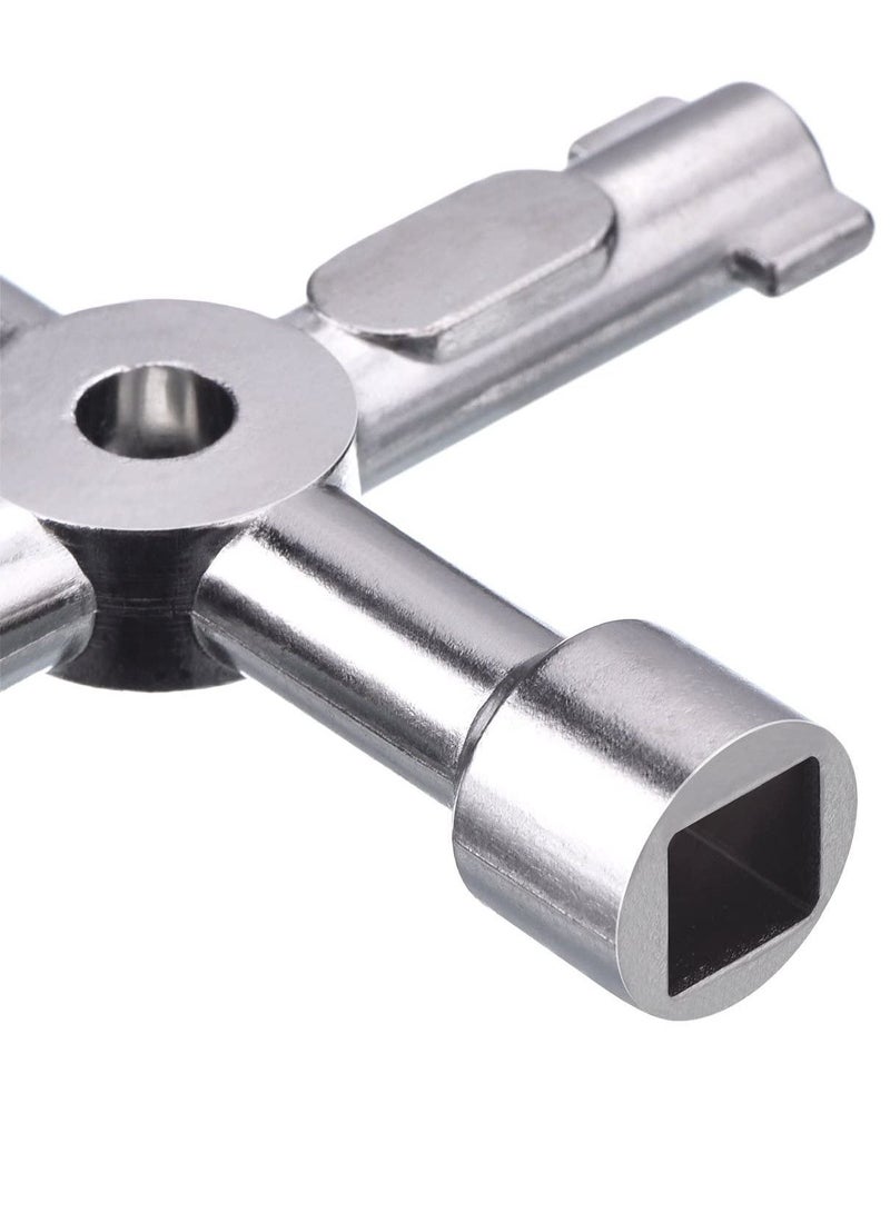Meter Box Key Gas Key Meter Key 4 Way Multi-Functional Utilities Key for Electric Cupboard Cabinet Opening Key Silver - Image 3