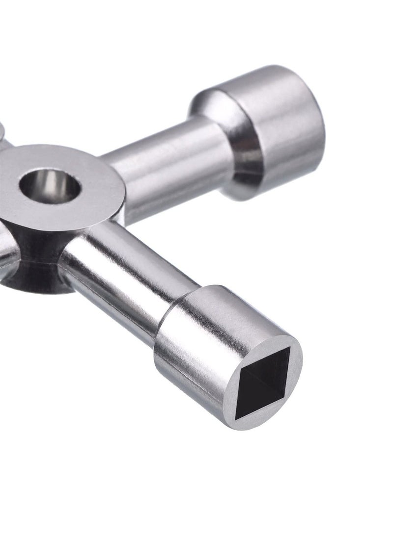 Meter Box Key Gas Key Meter Key 4 Way Multi-Functional Utilities Key for Electric Cupboard Cabinet Opening Key Silver - Image 4
