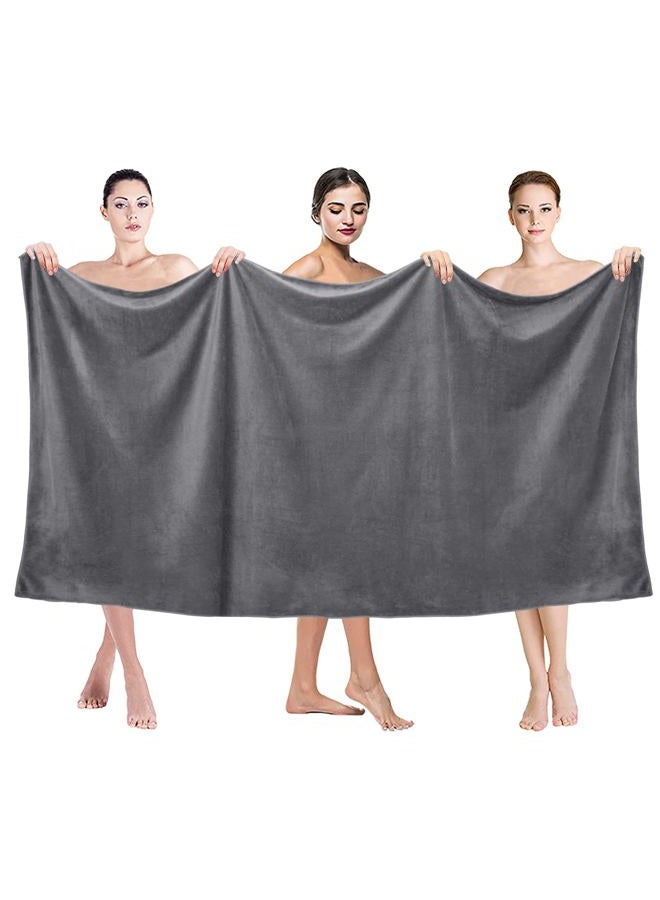 JML Microfiber Bath Towels, Microfiber Bath Sheet 2 Pack(35" x 70"), Soft, Super Absortbent and Fast Drying Microfiber Bath Sheets, Oversized Bath Towels for Body, Sports, Fitness, Yoga, Grey - Image 2