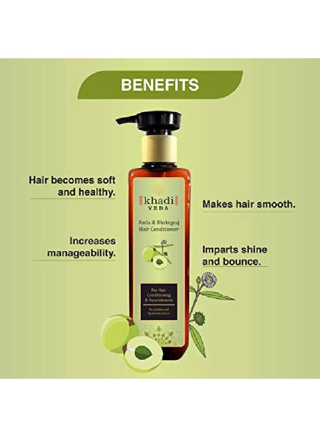 khadi veda Amla & Bhringraj Hair Conditioner For Hair 200Ml Each (Pack OF 2) - Image 4