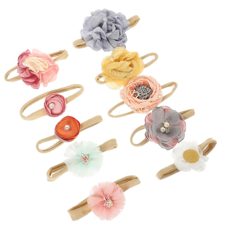 Floral Headband 10pcs Girls Boys Hair Accessories Newborn Photography - Image 2
