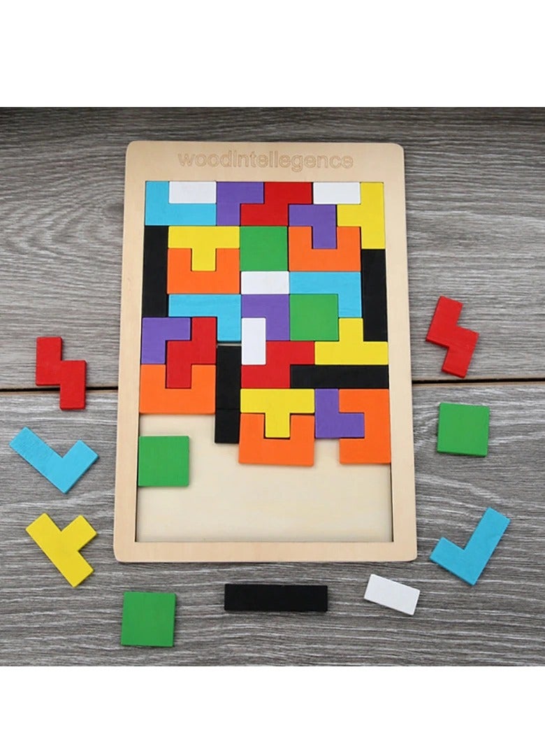 Wooden Jigsaw Puzzles Baby Toy Tangram Montessori Materials Educational Toys - Image 1