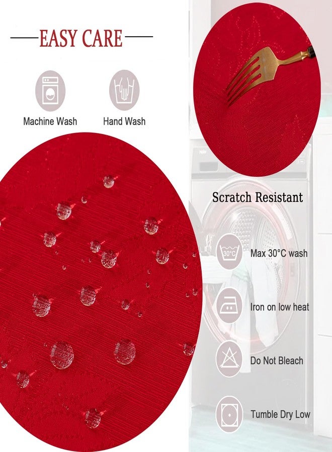 Joyfol Day Red Christmas Cloth Napkins 18 x 18 Inch, Jacquard Fabric Winter Poinsettia Washable Napkins Set of 4, Countryside Florals Dinner Napkin for Xmas Party Decorations - Image 4