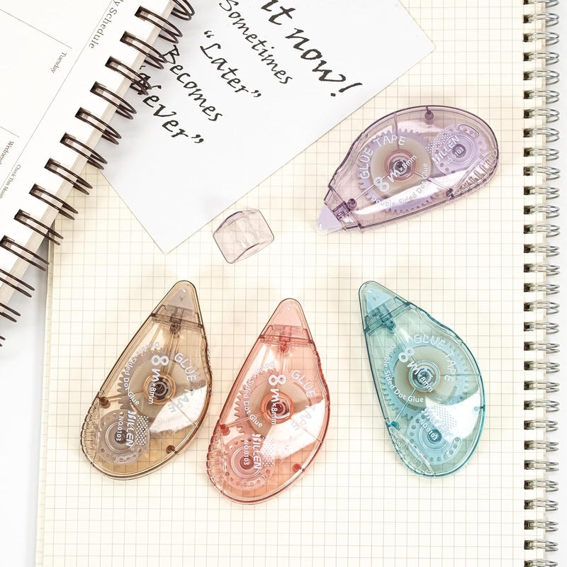 8 عبوات من أسطوانة الشريط اللاصق مزدوج الوجه، لوازم سجل القصاصات، أسطوانة الشريط اللاصق للحرف اليدوية، موزع الشريط اللاصق مزدوج الوجه لسجل القصاصات، لوازم المكتب والمدرسة واليوميات (0.31 بوصة × 26.25 قدم) - Image 4