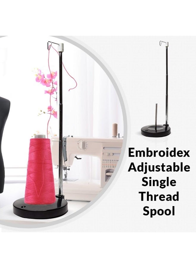Embroidex حامل خيوط قابل للتعديل من إمبرويدكس - حامل خيوط التطريز أو الخياطة أو اللحاف المستقل - يضمن تغذية أكثر سلاسة = قاعدة بلاستيكية ثقيلة - Image 2
