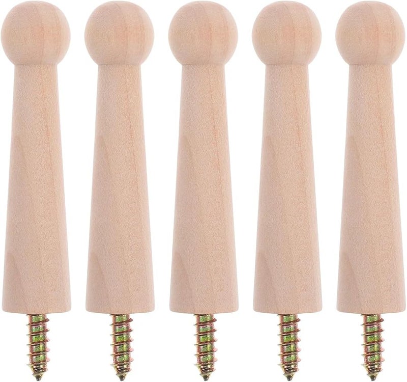 Wooden Shaker Peg Screw 10pcs Wall Mount Hooks For Hanging Clothes Hats Keys Towel - Image 4