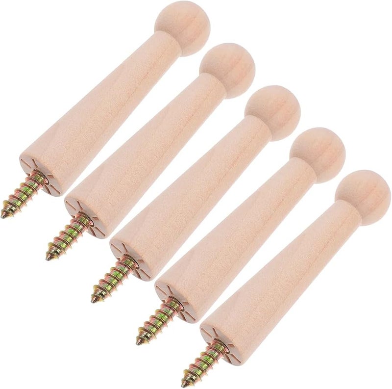 Wooden Shaker Peg Screw 10pcs Wall Mount Hooks For Hanging Clothes Hats Keys Towel - Image 1