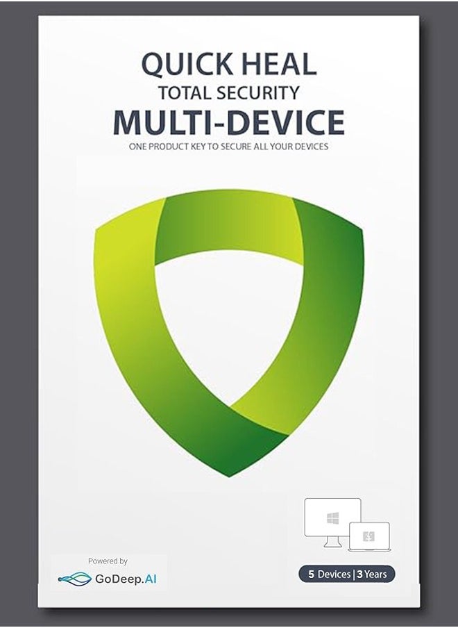 Quick Heal - Quick Heal Total Security Multi-Device for 5 Device 3 Years | Windows, MAC and Android | Digital Subscription - Image 1