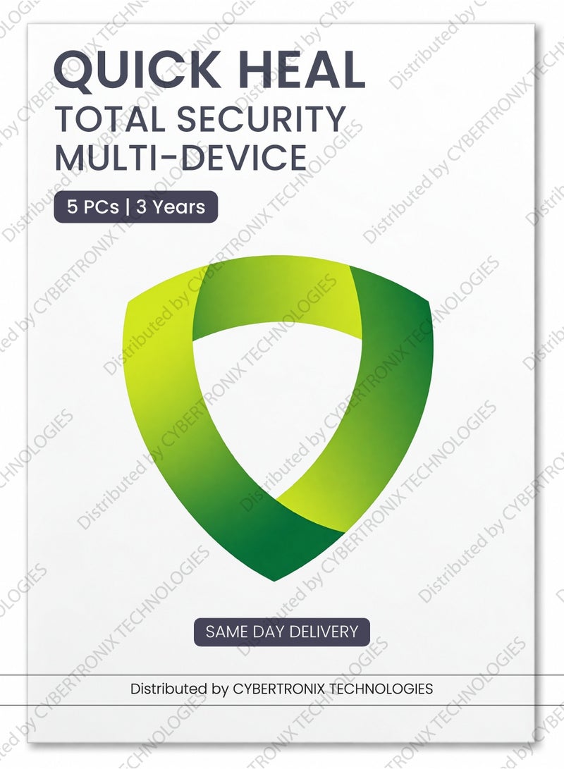 Quick Heal Total Security Multi-Device for 5 Device 3 Years | Windows, MAC and Android | Digital Subscription | SAME DAY DELIVERY - Image 1
