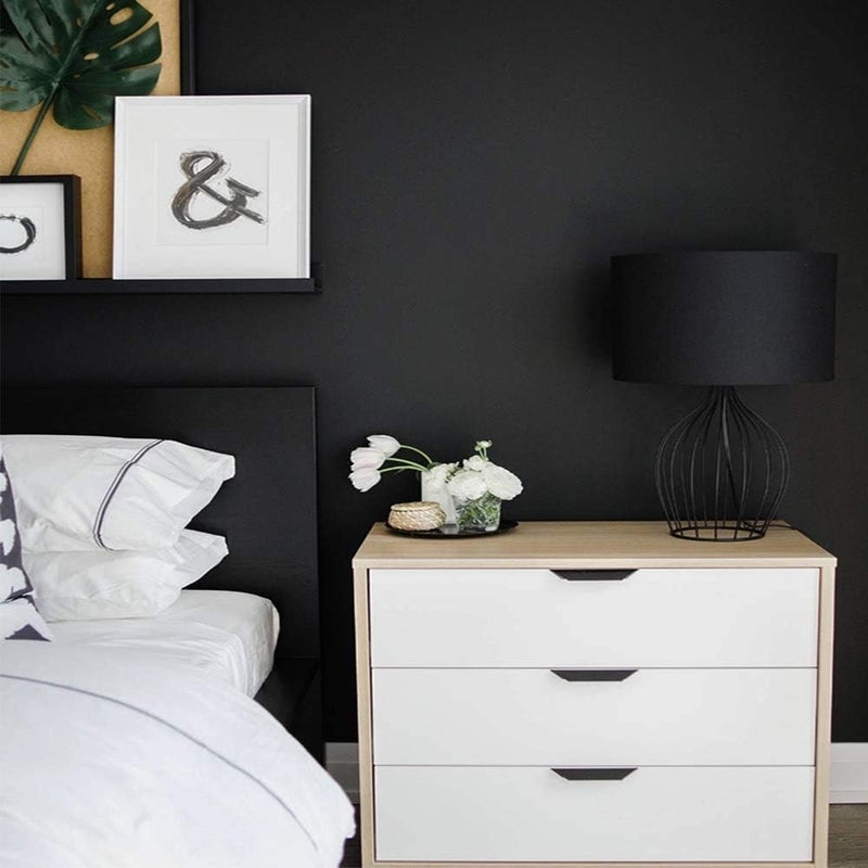 practicalws 15.7" x 236.2" Black Wallpaper Self Adhesive and Removable Peel and Stick Vinyl Film Stick Paper Easy to Apply Wall Coverings Shelf Home Decorative Liner Table and Door Reform - Image 4