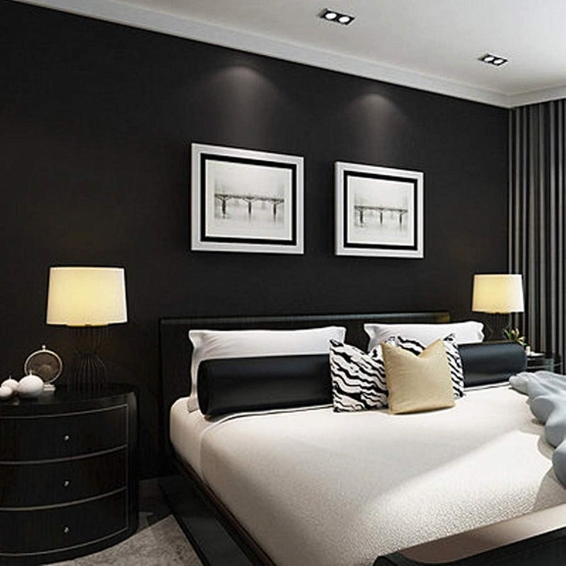 practicalws 15.7" x 236.2" Black Wallpaper Self Adhesive and Removable Peel and Stick Vinyl Film Stick Paper Easy to Apply Wall Coverings Shelf Home Decorative Liner Table and Door Reform - Image 5