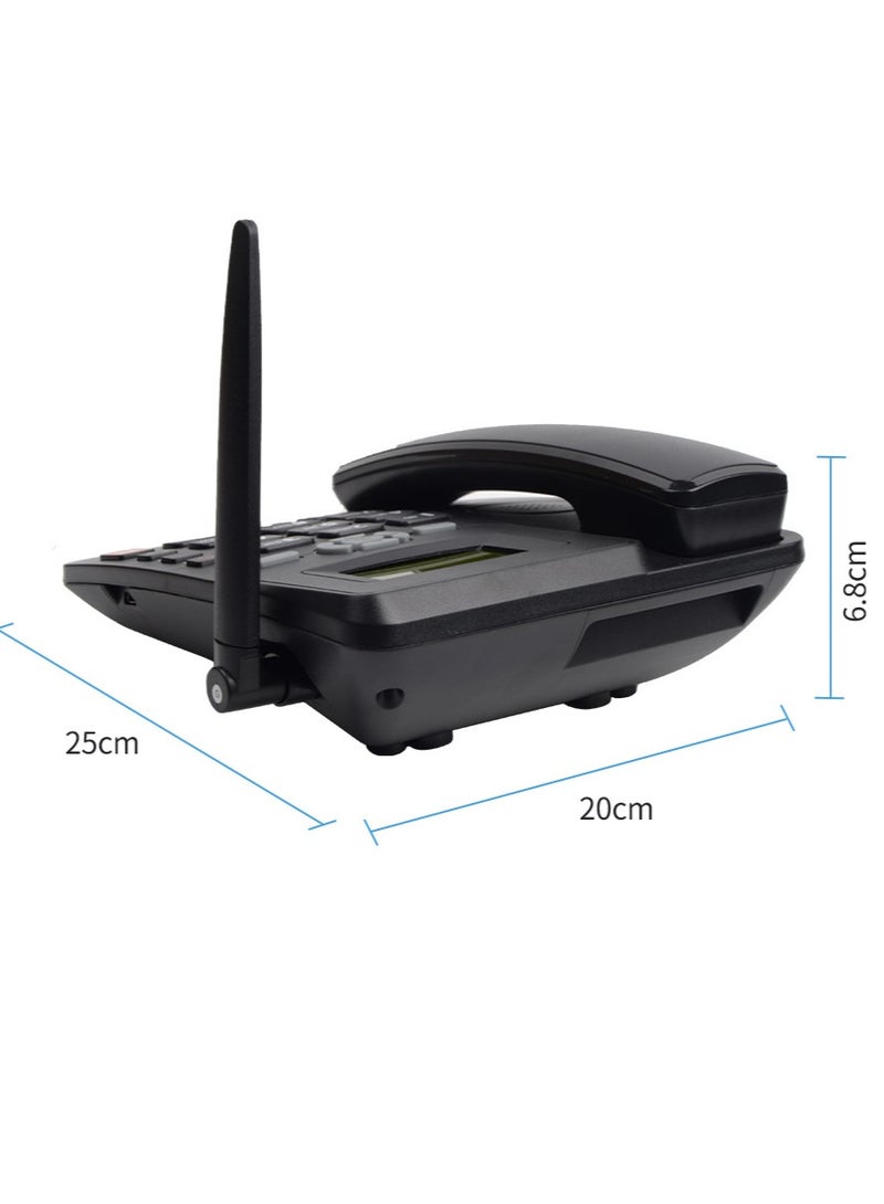 Cordless Phone Desktop Telephone Support GSM 850/900/1800/1900MHZ Dual SIM Card 2G Fixed Wireless Phone with Antenna Radio Alarm Clock Funtion for House Home Call Center Office Company Hotel - Image 3