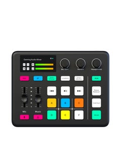 Bluetooth Live Sound Card Portable Audio Sound Mixer Board For Live Streaming Podcast Microphone Sound Card With Multiple Sound Effects Audio Interface With Dj Mixer (black)