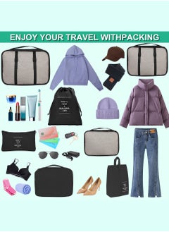 Haidue 11 Set Packing Cubes for Suitcases, Travel Essentials for Carry on, Luggage Organizer Bags Set for Travel Accessories，Black  - Image 2