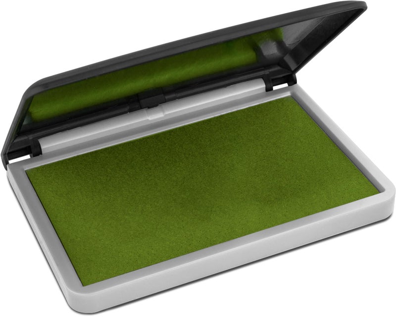 MaxMark Large Premium Olive Green Ink Stamp Pad - 2-3/4" by 4-1/4" - Premium Quality Felt Pad - Image 1