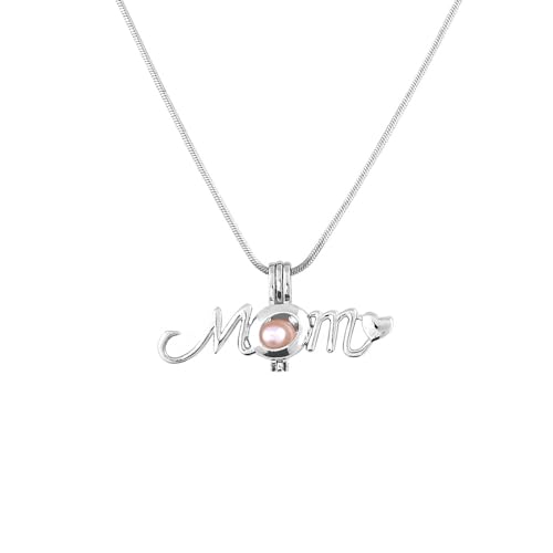 MilkyWay Wish Pearl Necklace Kit, DIY Necklace Making Kit, Necklace Cage Locket Cultured Pearl in Oyster Set, 16.9", Surprise Gift For Wife, Girlfriend,Mother (MOM) - Image 1