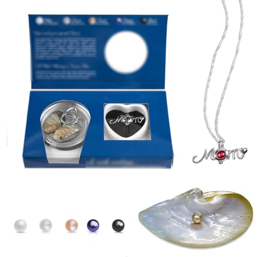 MilkyWay Wish Pearl Necklace Kit, DIY Necklace Making Kit, Necklace Cage Locket Cultured Pearl in Oyster Set, 16.9", Surprise Gift For Wife, Girlfriend,Mother (MOM) - Image 2