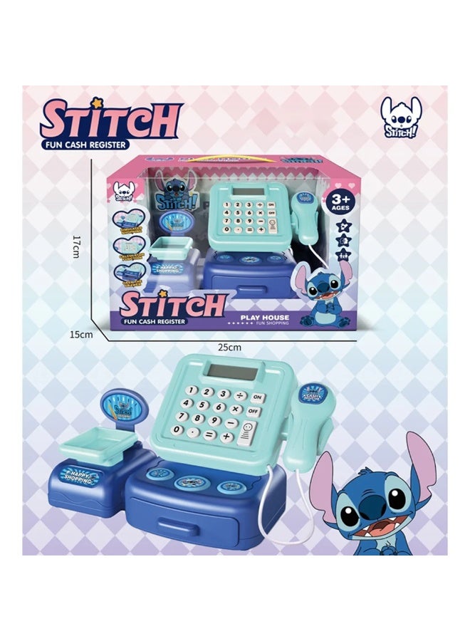 Stitch Kids Pretend Play Cash Register Toy with Electronic Sounds, Scanner & Play Money - Image 1