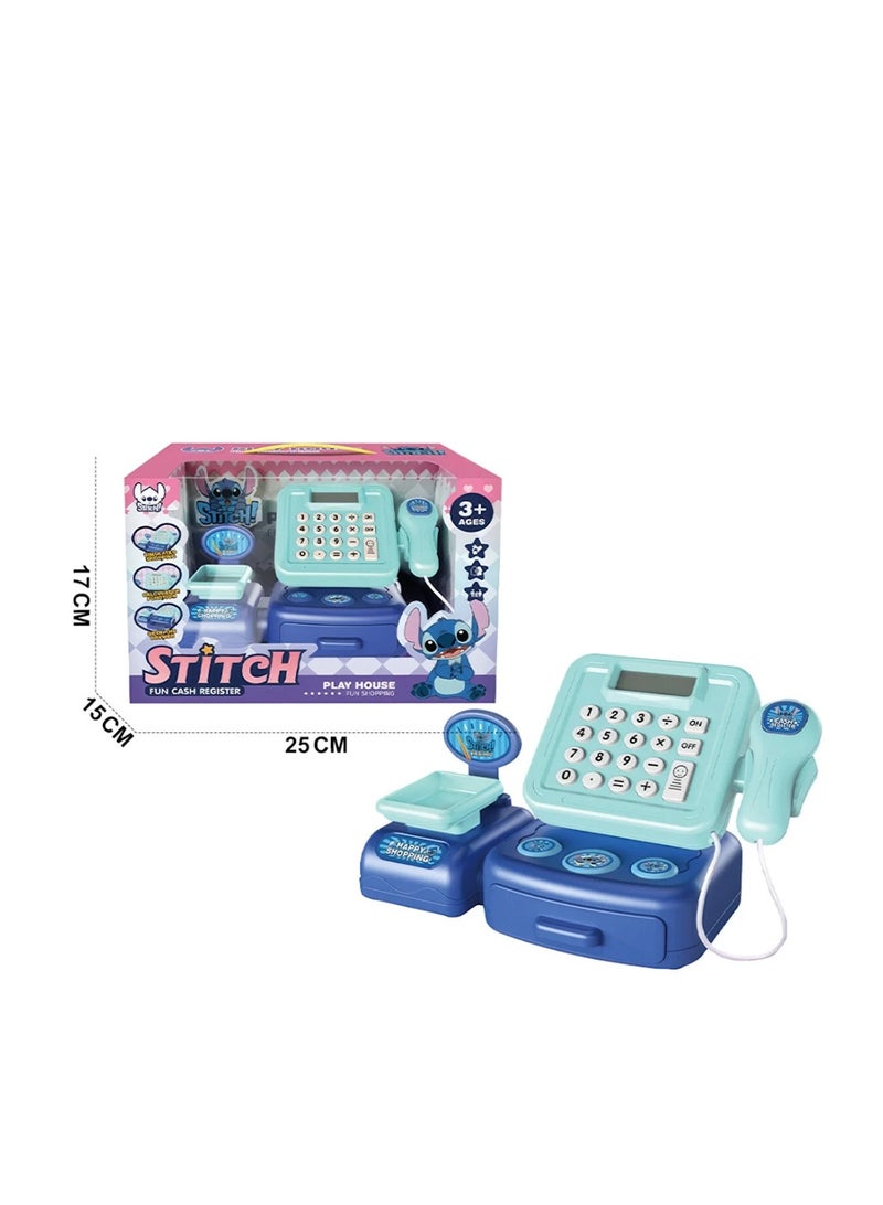 Stitch Kids Pretend Play Cash Register Toy with Electronic Sounds, Scanner & Play Money - Image 2