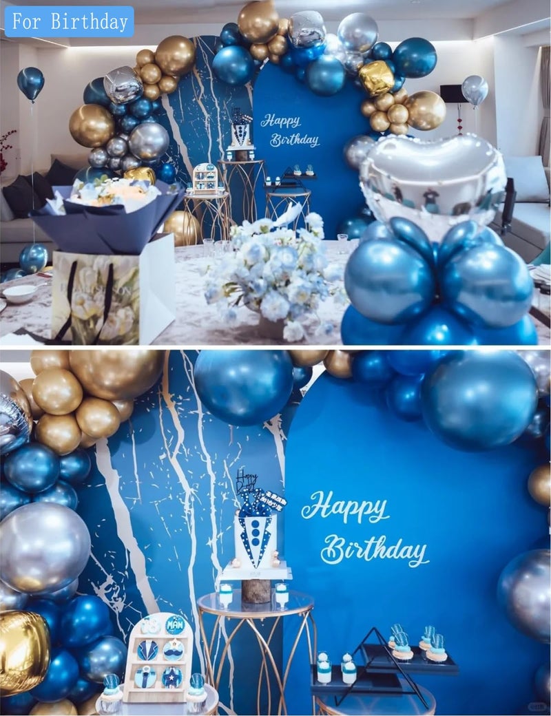 MEBAY Chrome Metallic Blue Balloons 12 inch, 100 Pcs Latex Shiny Balloons for Graduation Halloween Wedding Birthday Baby Shower Christmas Party Decoration - Image 4