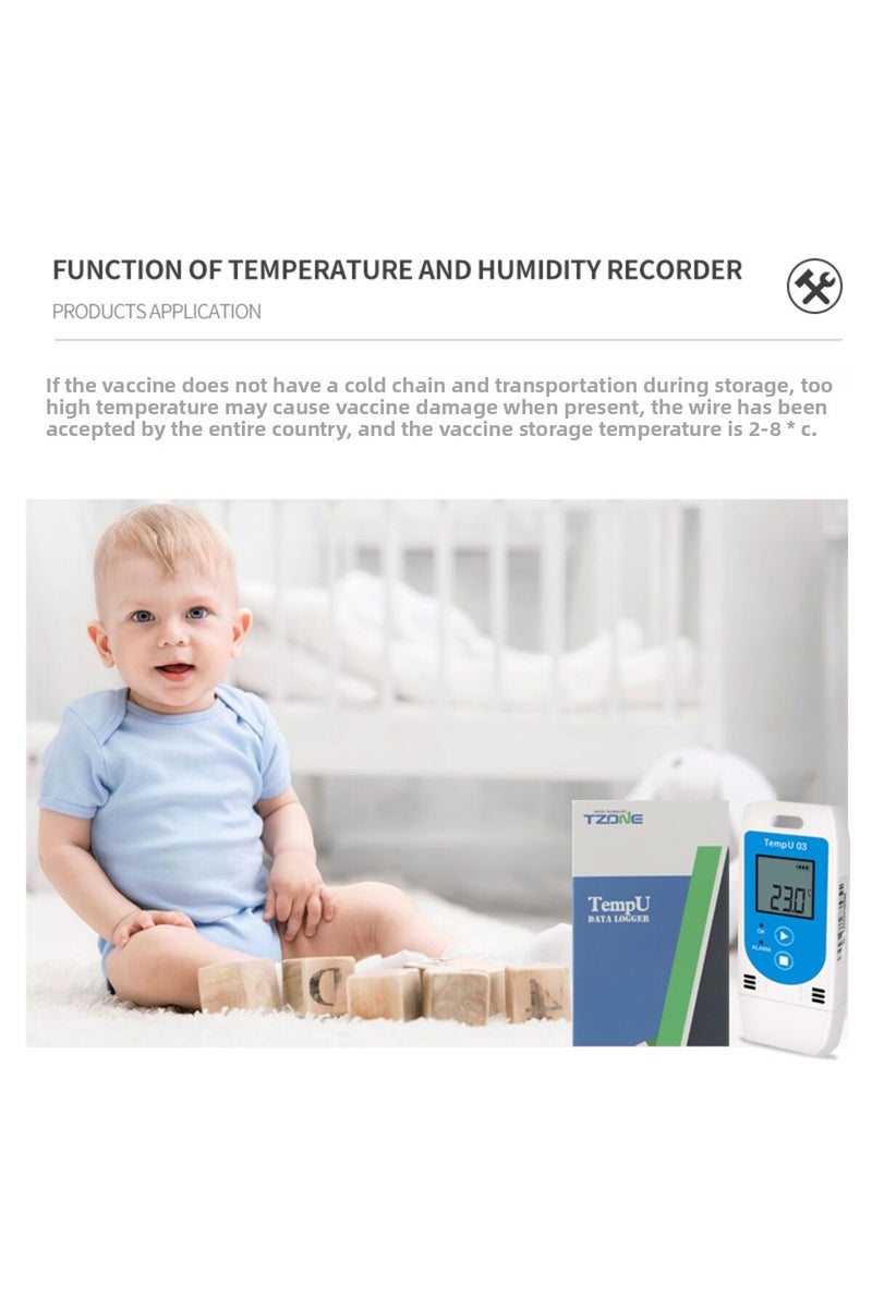 إيروريكس مسجل بيانات درجة الحرارة والرطوبة TempU 03 USB قابل لإعادة الاستخدام، مسجل بيانات درجة الحرارة والرطوبة... - Image 5