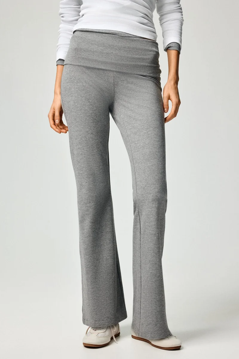 H&M Foldover-waist cotton trousers