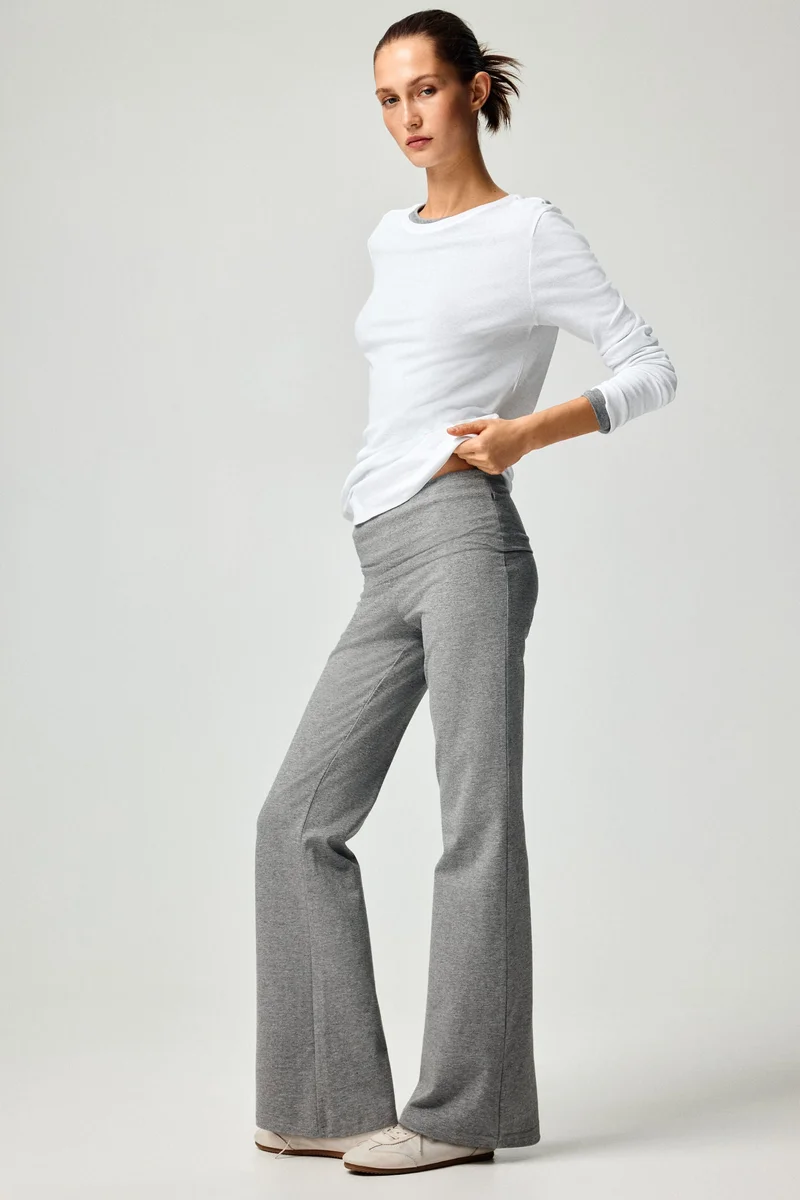 H&M Foldover-waist cotton trousers