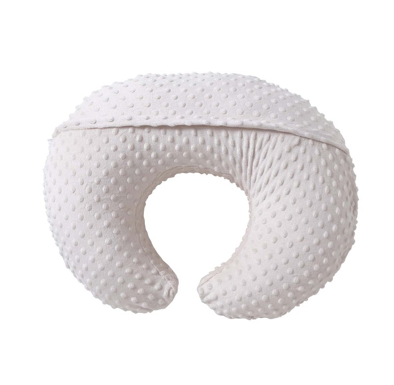 QUENESS Nursing Pillow and Positioner, Breastfeeding, Bottle Feeding, Baby Sitting Support with Removable Ultra Soft Cover, Tummy Time Support for Baby Boys and Girls (Beige) - Image 4