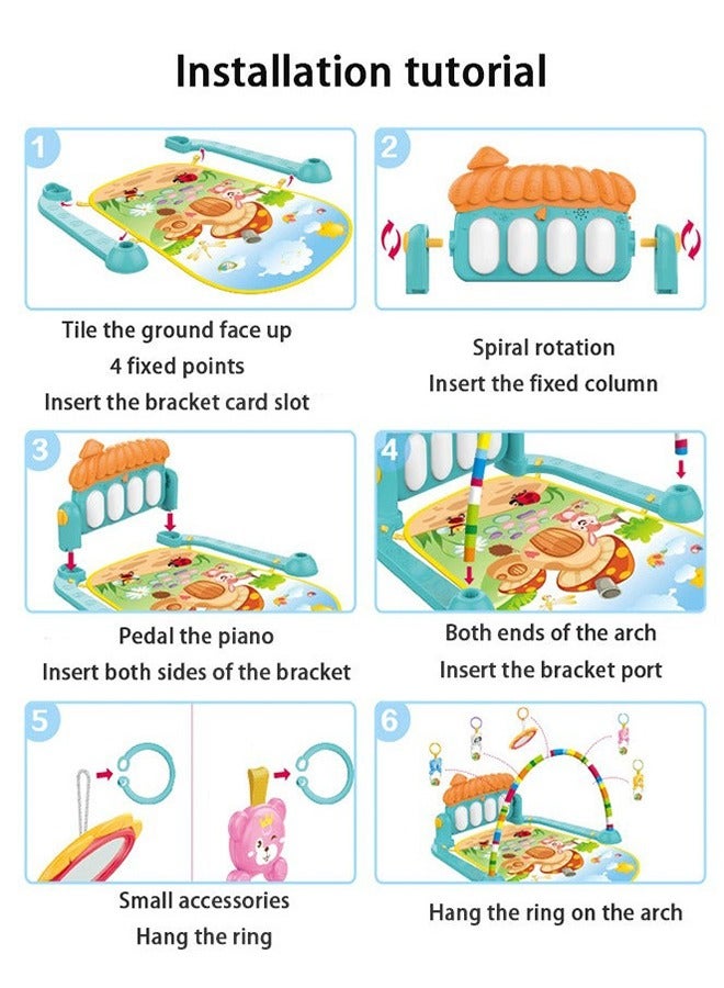 RollsTimi  Baby Gym Play Mat Kick and Play Piano Gym Musical Activity Center for Toddlers Multicolor - Image 5
