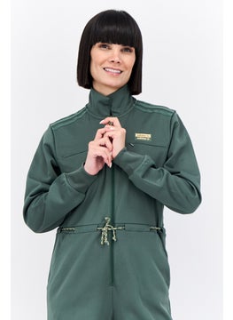 adidas Originals Women Sportswear Fit Long Sleeve Outdoor Jumpsuits, Green  - Image 2