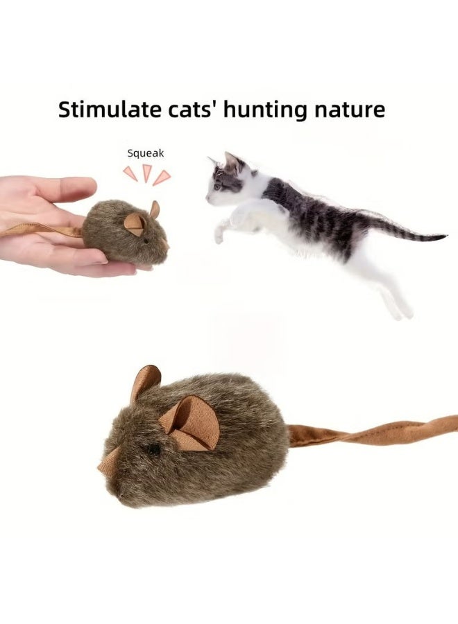 2pcs Interactive Cat Toy With Sound, Simulation Voice, Squeaking Mouse Cat Toy, Cat Toy Pet Teeth Cleaning, Teasing Cat toy, No Battery Realistic Sound Anxiety Relief Durable Bite-resistant - Image 3